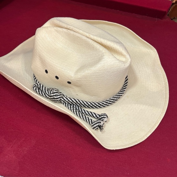 Laredo Beige handwoven SHANGTUNG Cowboy HAT Size 7 USA Western rope Lasso Band